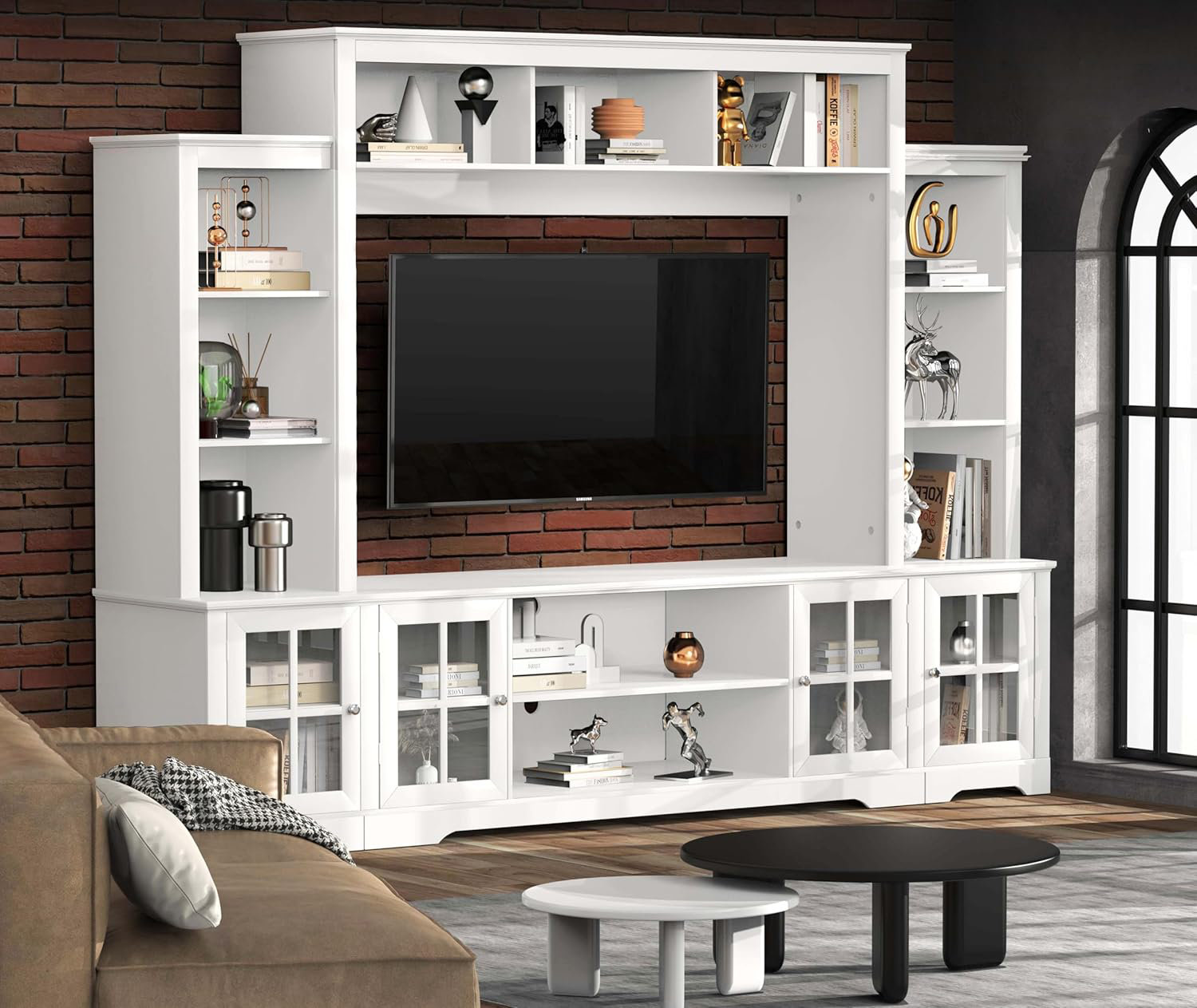 Tv entertainment wall unit with storage discount